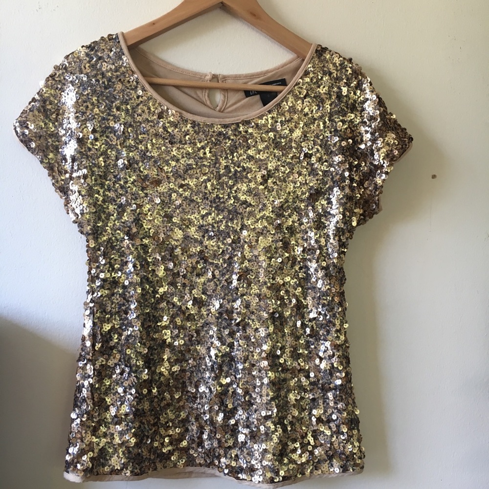 Gold Sequin EUC Party Top